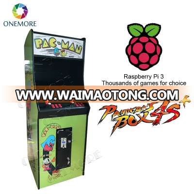 arcade game machine classic upright arcade machine with coin function,PACMAN machine with raspberry pi3